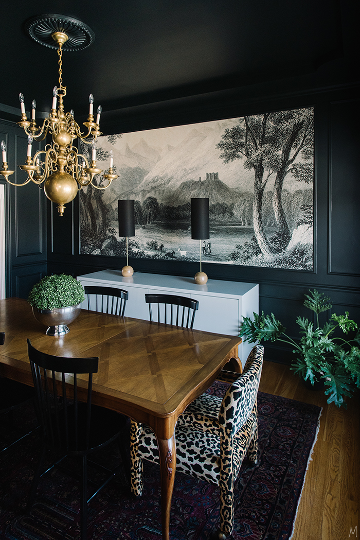 The-Makerista-Dining-Room-Black-Walls-Loom-Decor-2